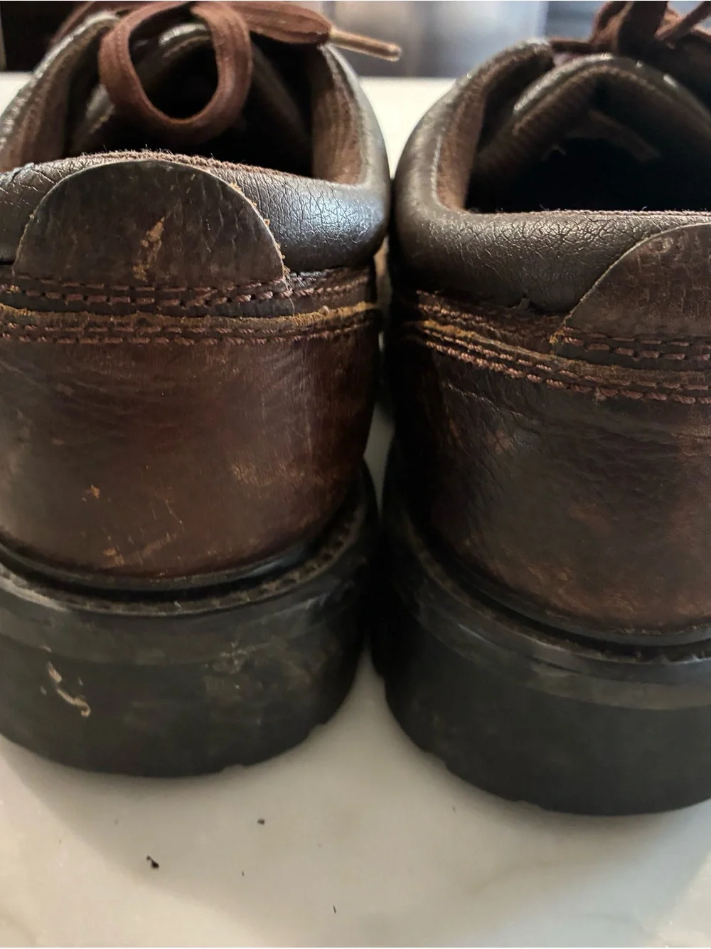 Timberland Men's Oxford Brown Leather Walking Hiking Lug Sole Shoes 80500 sz 8M